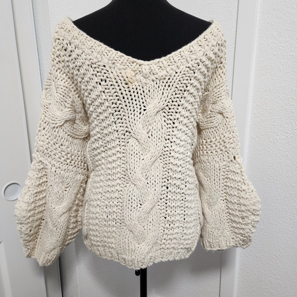 Hoity Toity Boutique Cream Chunky Knit Oversized Sweater - Picture 3 of 10